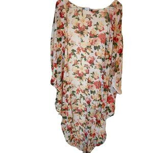 Womens Arabella Shawl Cover Floral Sheer Light ‎ M